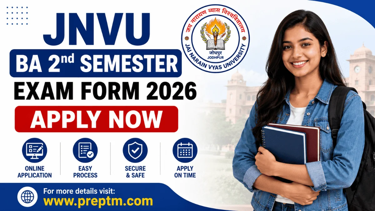 JNVU BA 2nd Semester Exam Form 2026 Apply Now